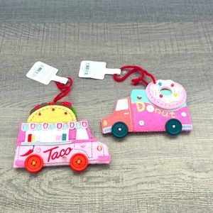 WonderShop Food Truck Christmas Ornaments - Taco and Donut